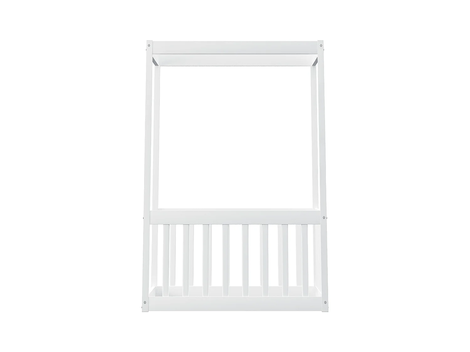Lit simple 90 x 200 cm - Lit enfant avec cadre de plafond - cadre de lit en bois massif - blanc - sans matelas
