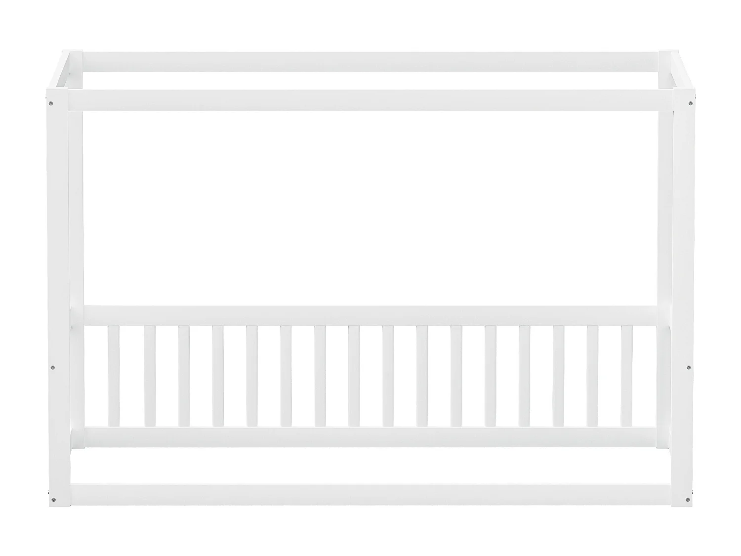 Himmelbett 90 x 200 cm - Kinderbett mit Deckenrahmen - massivholzbettgestell -weiß - ohne matratze