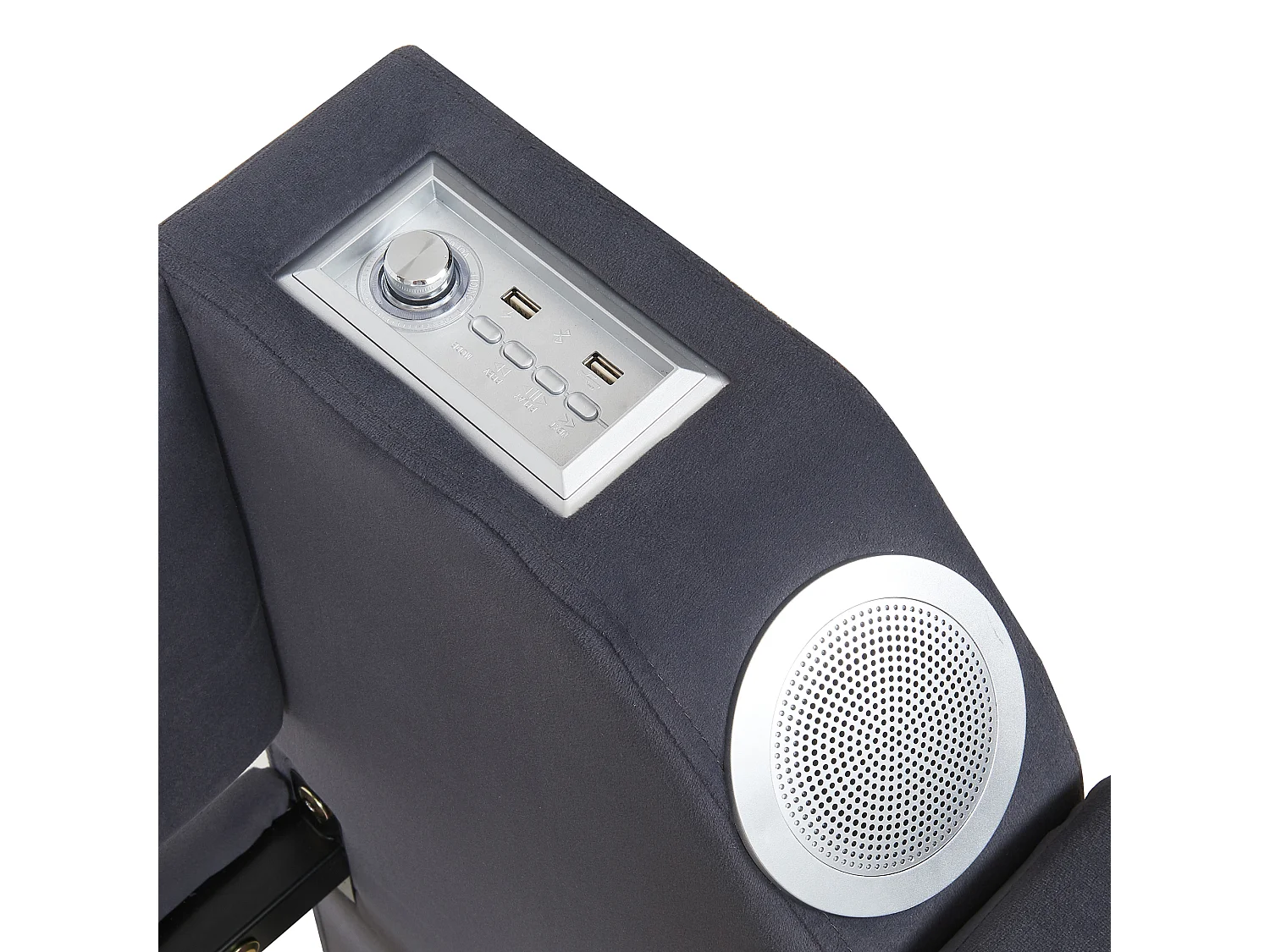 Cama nido 90/180x190 cm - Sofá cama con sistema de audio Bluetooth y carga USB - terciopelo gris