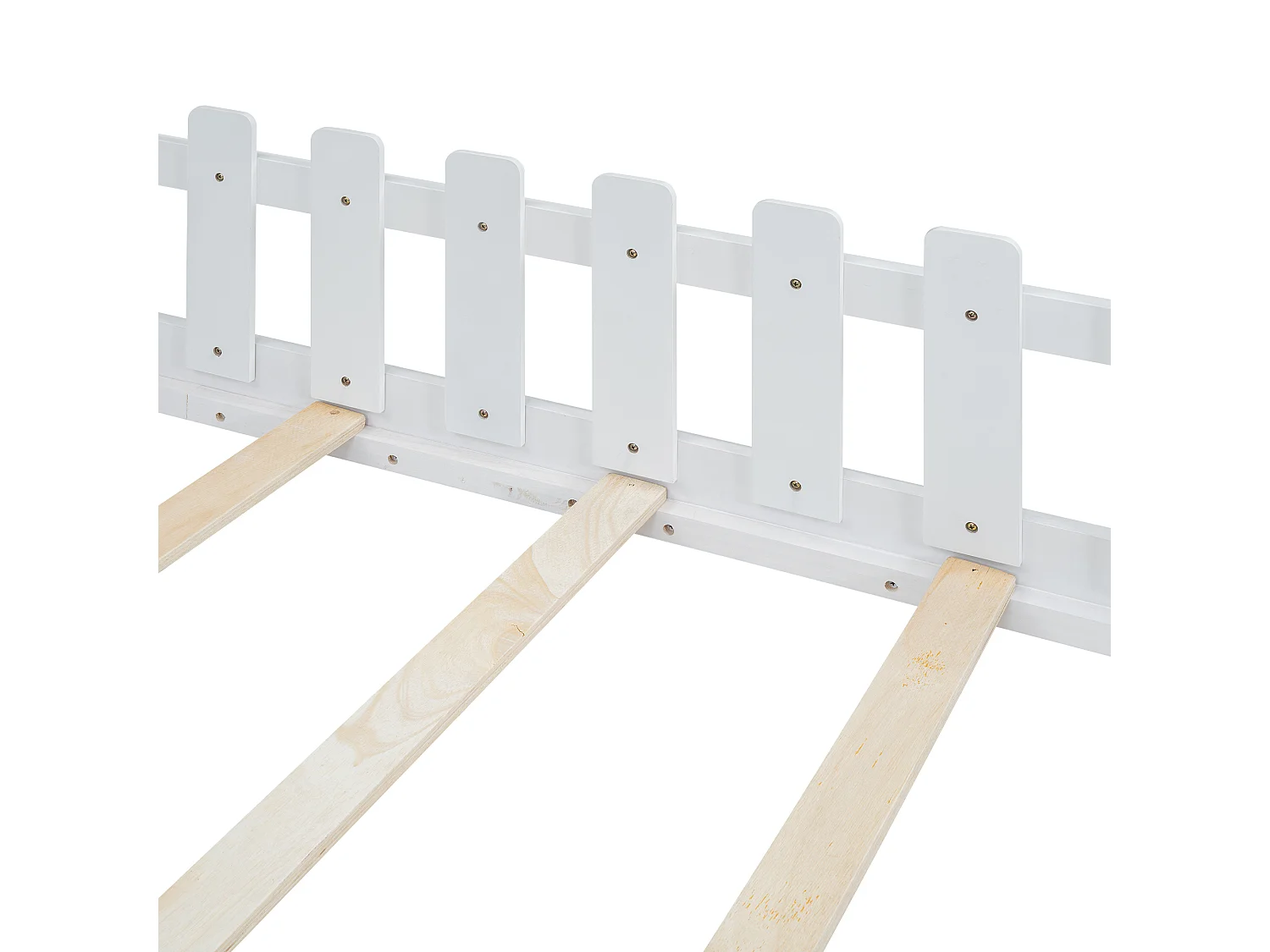 Letto a castello 90x200 cm - Letto per bambini con sponde di sicurezza e rete a doghe - pino e MDF - bianco