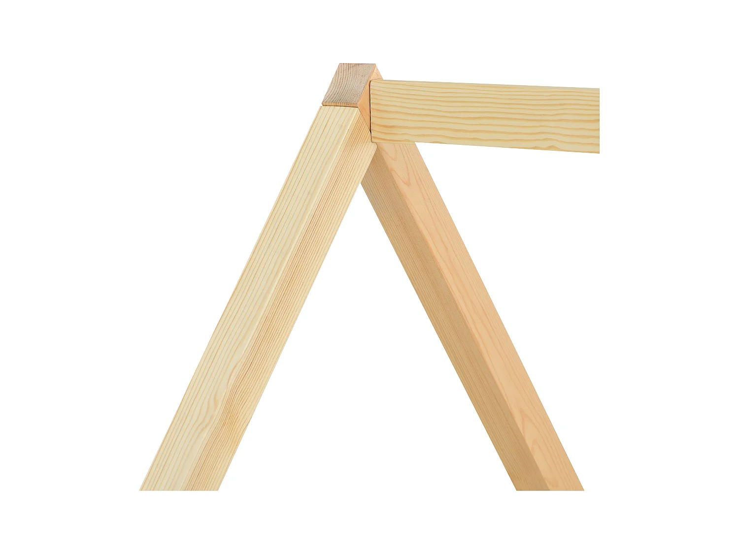 Lit gigogne 90x200/190 cm - Lit cabane enfant avec sommier à lattes en bois et roulettes - blanc et naturel