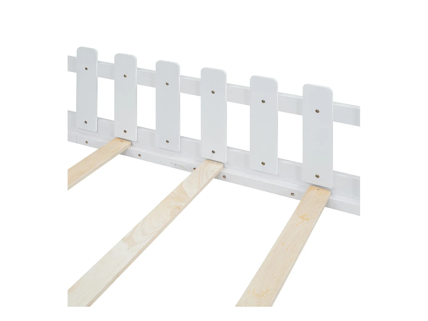 Cama cabina 140x200 cm - Cama infantil con barandillas de seguridad y somier - pino y MDF - blanco