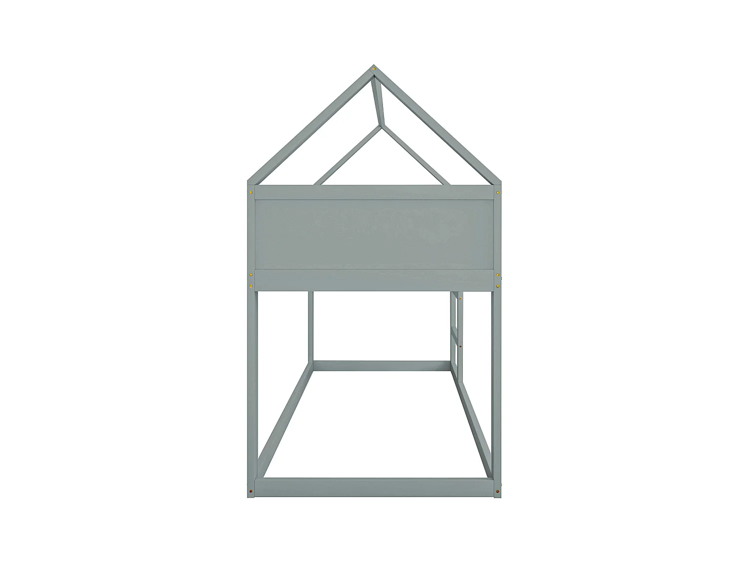 Lit superposé 90x200 cm - Lit enfant avec escalier et barrière de sécurité - bois  - gris