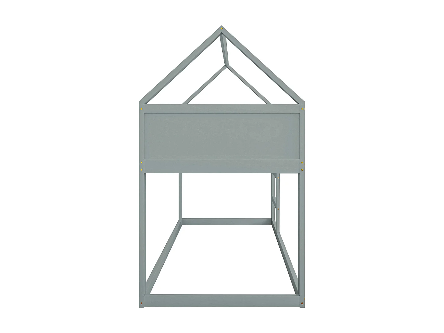 Etagenbett 90x200 cm - Kinderbett mit Treppe und Absturzsicherung - massivholzkonstruktion - grau