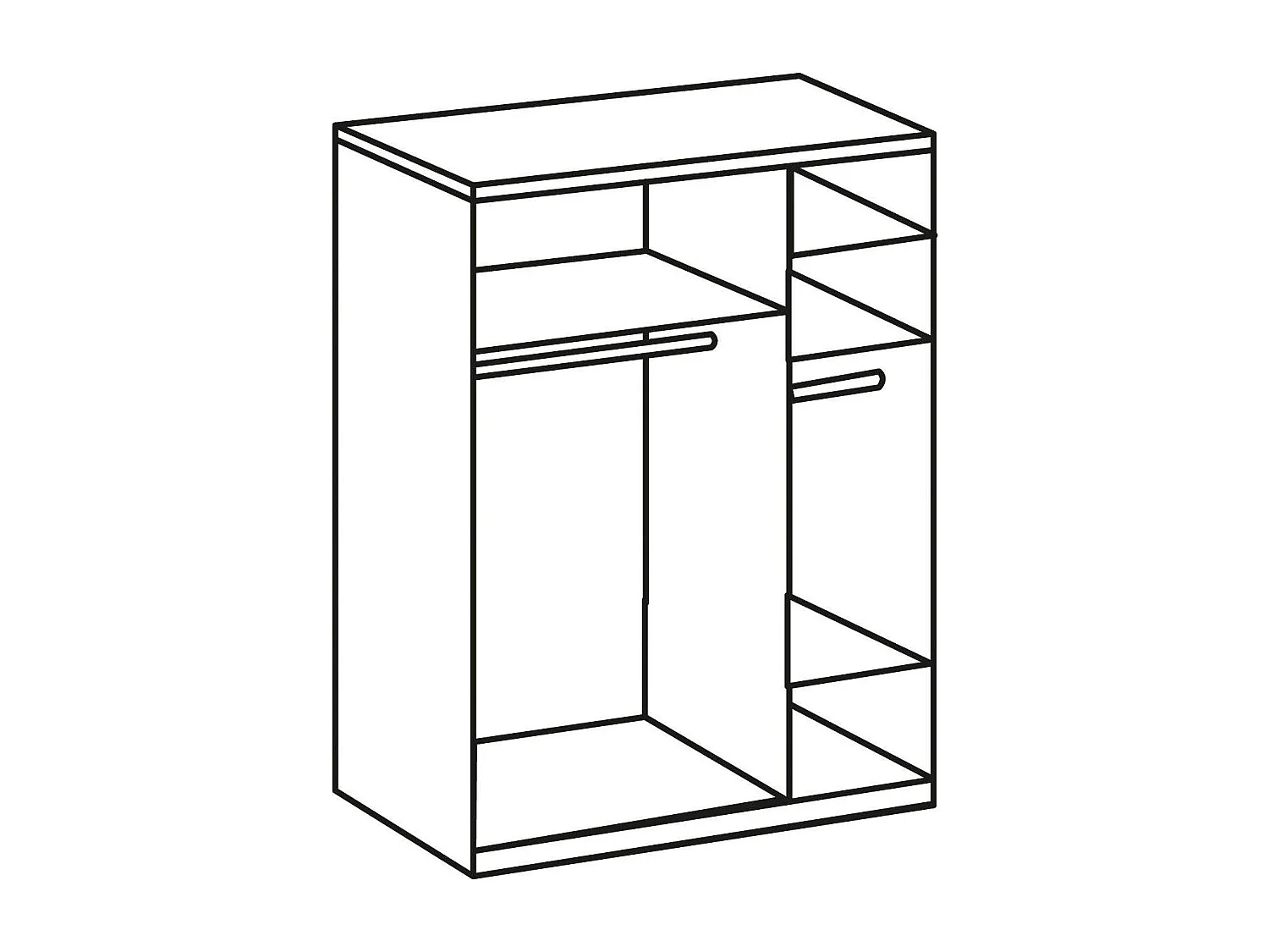 SCHWEBETÜRENSCHRANK Bramfeld Plankeneiche / Grauglas 135 / 64 / 198cm