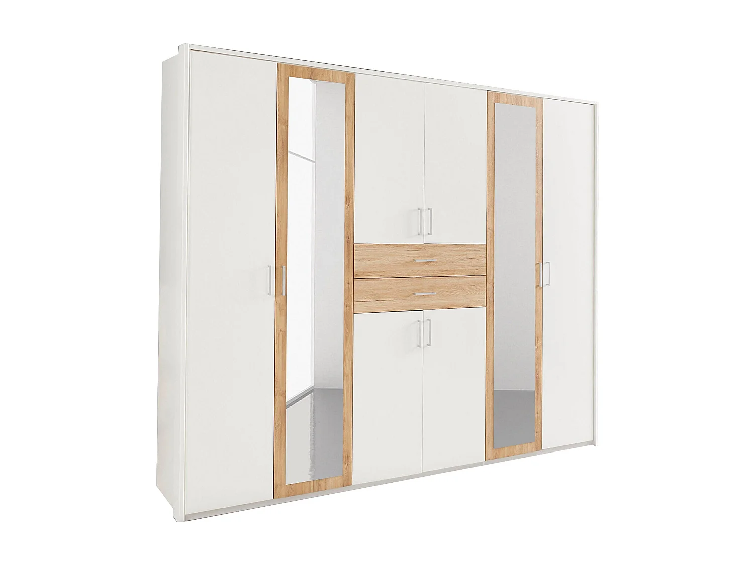 KLEIDERSCHRANK Diver weiß / Plankeneiche 270 / 58 / 207cm