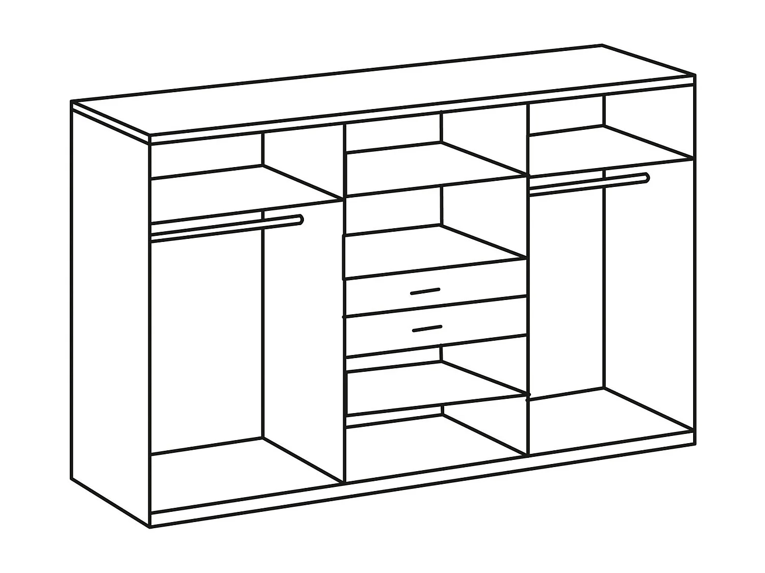 KLEIDERSCHRANK Diver weiß / Plankeneiche 270 / 58 / 207cm