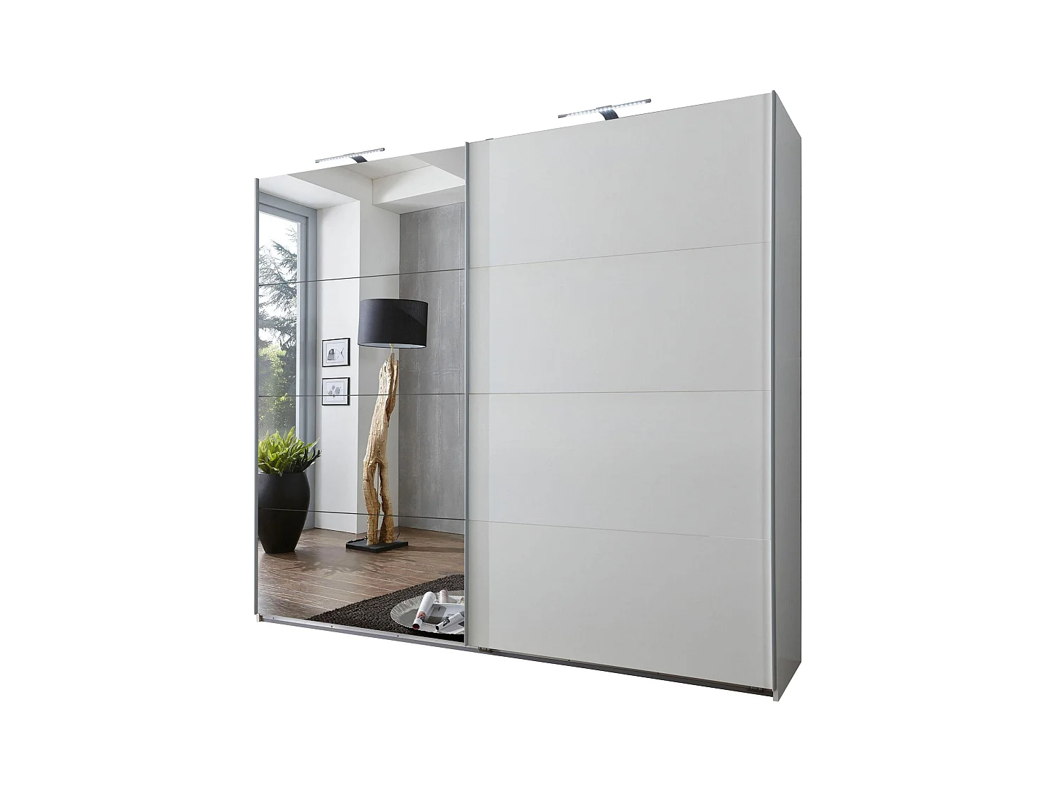 SCHWEBETÜRENSCHRANK Ernie Basic weiß 225 / 65 / 210cm