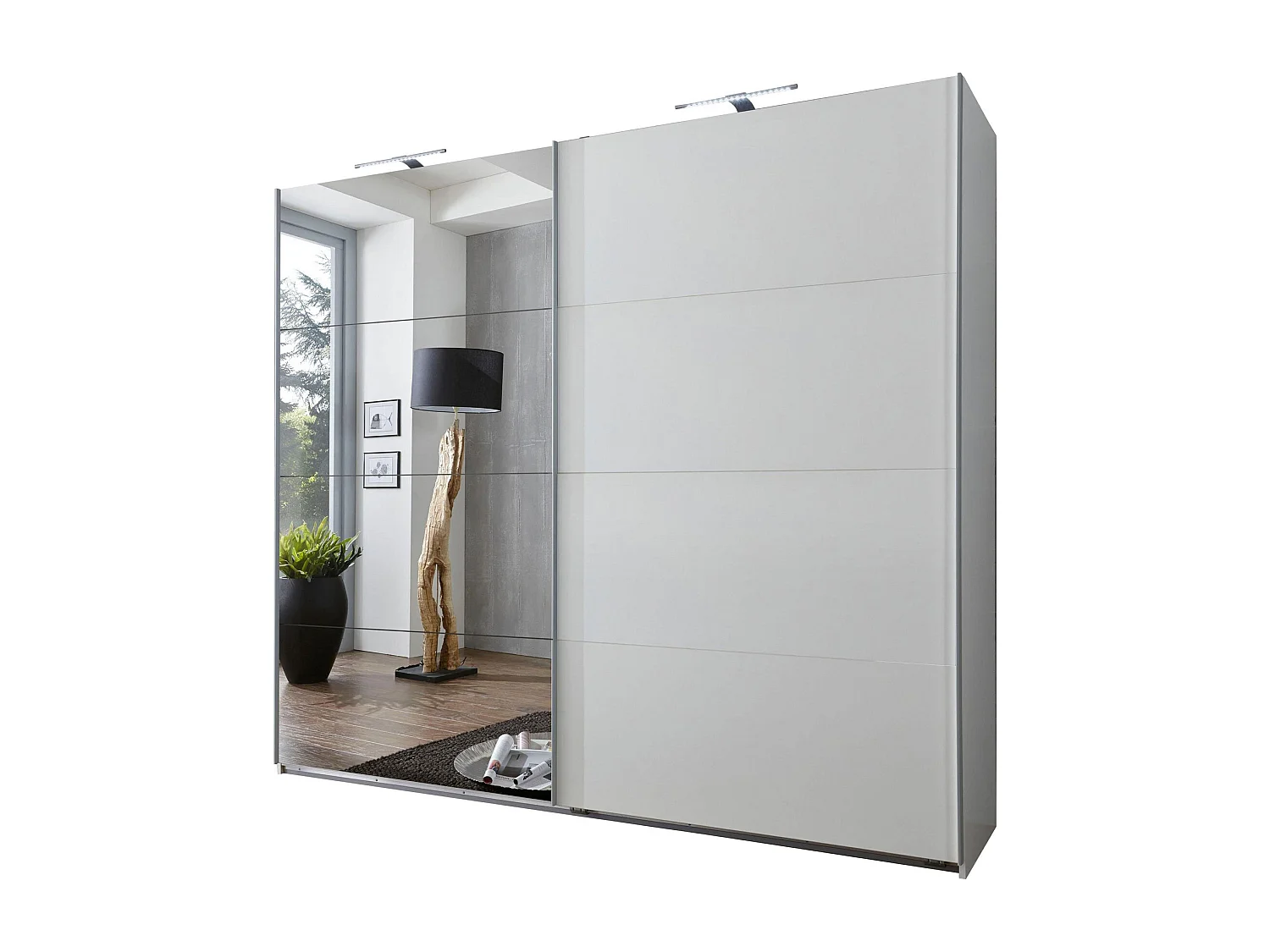 SCHWEBETÜRENSCHRANK Ernie Basic weiß 225 / 65 / 210cm