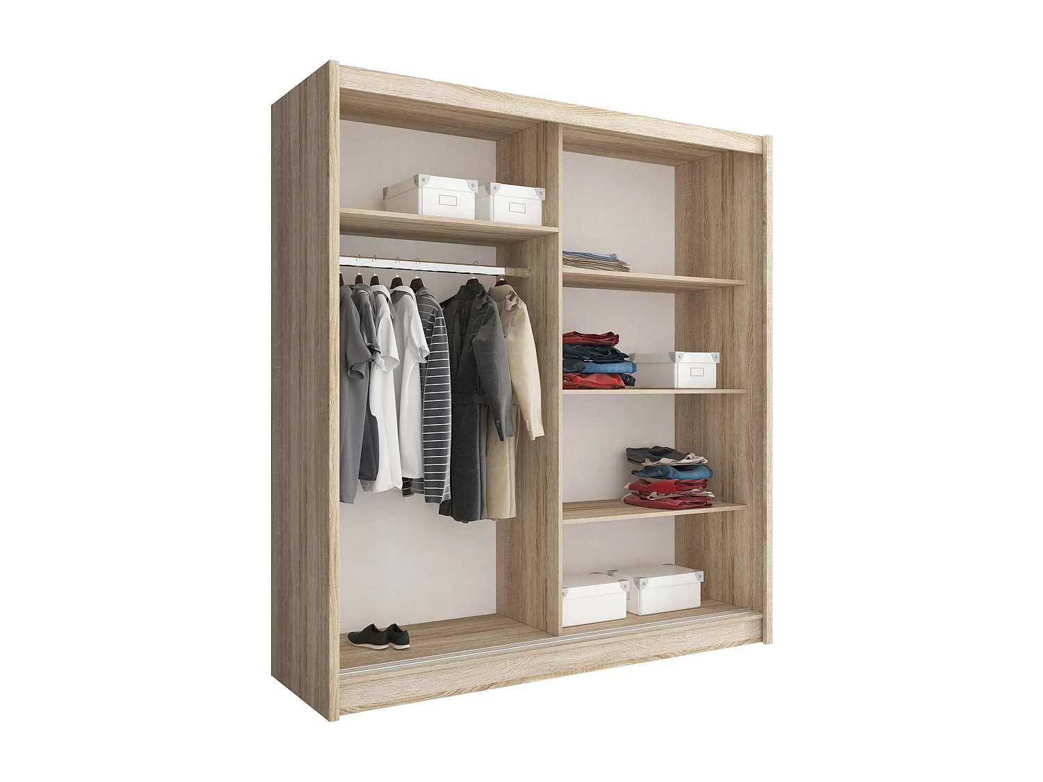 SCHIEBETÜRENSCHRANK Maja VII weiß 180 / 62 / 214cm