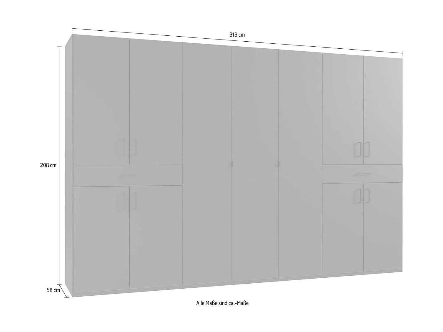 KLEIDERSCHRANK graphit 313 / 58 / 208cm