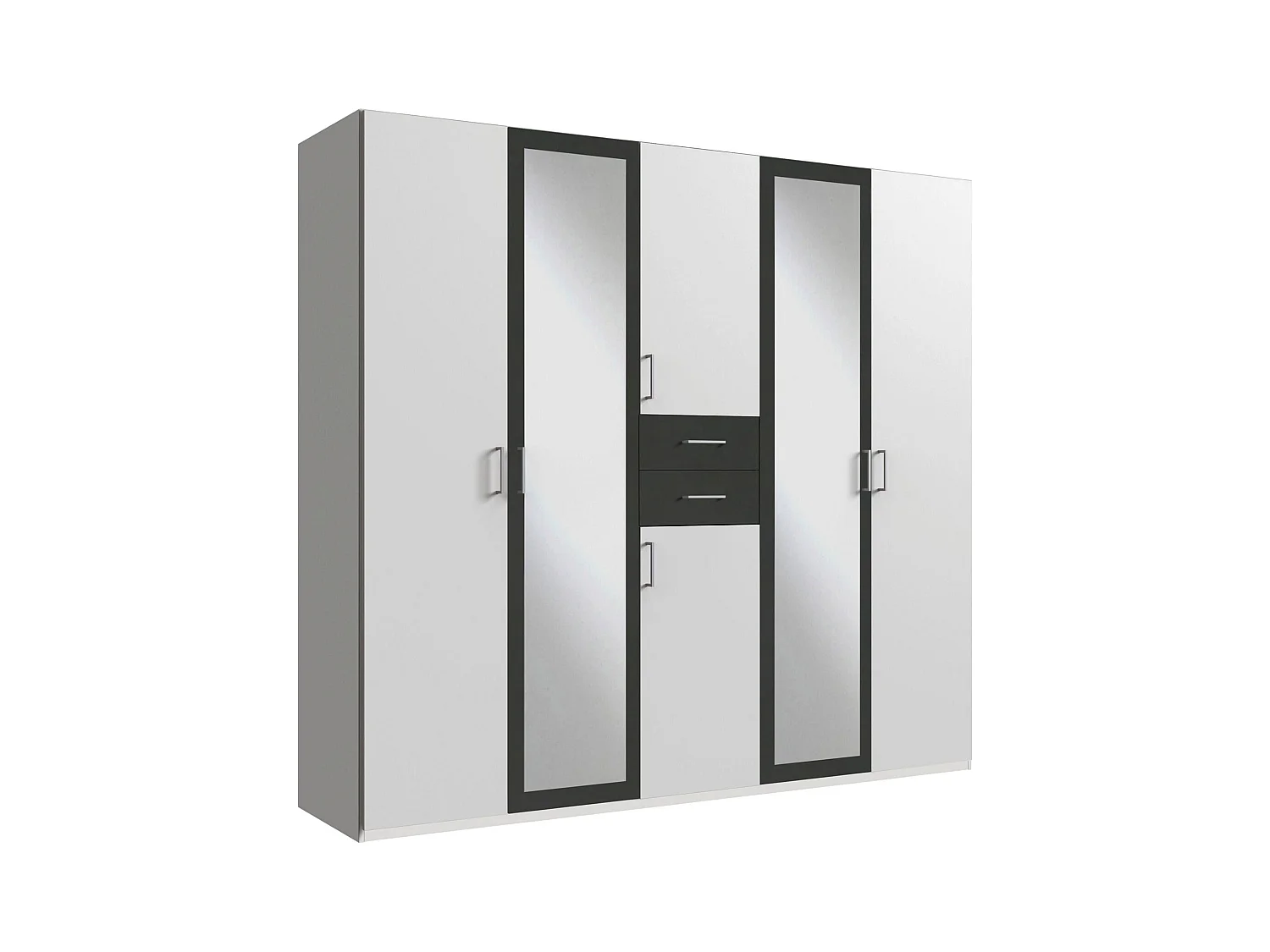 KLEIDERSCHRANK Diver weiß / graphit 225 / 58 / 207cm