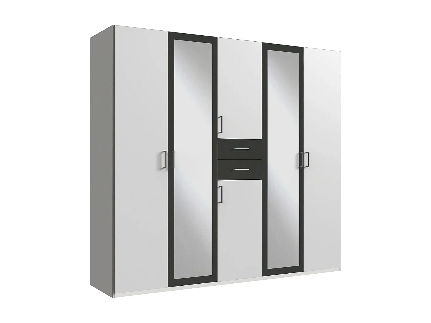 KLEIDERSCHRANK Diver weiß / graphit 225 / 58 / 207cm