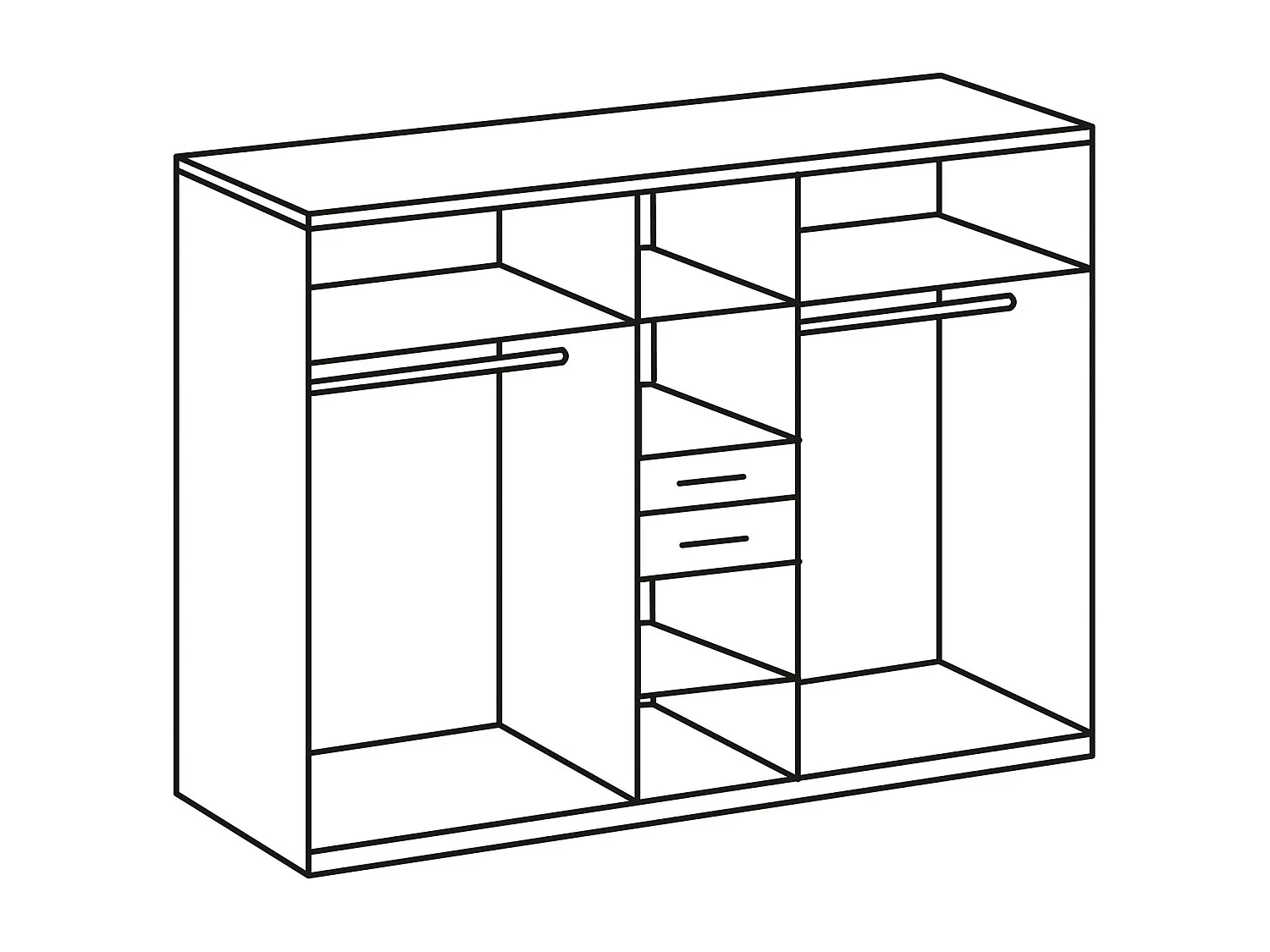 KLEIDERSCHRANK Diver weiß / graphit 225 / 58 / 207cm