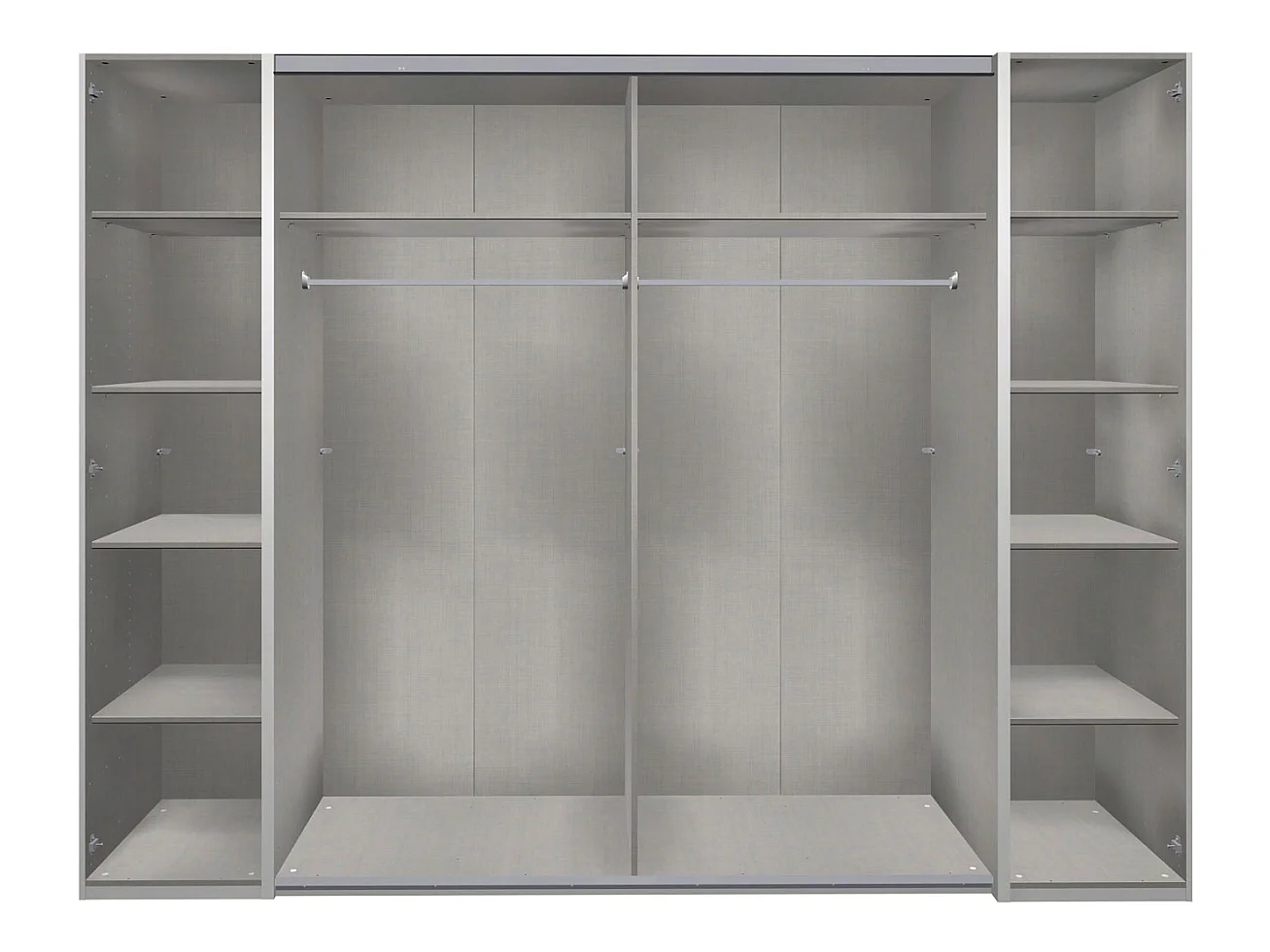 DREH- / SCHWEBETÜRENSCHRANK Stockholm weiß / graphit 270 / 65 / 210cm