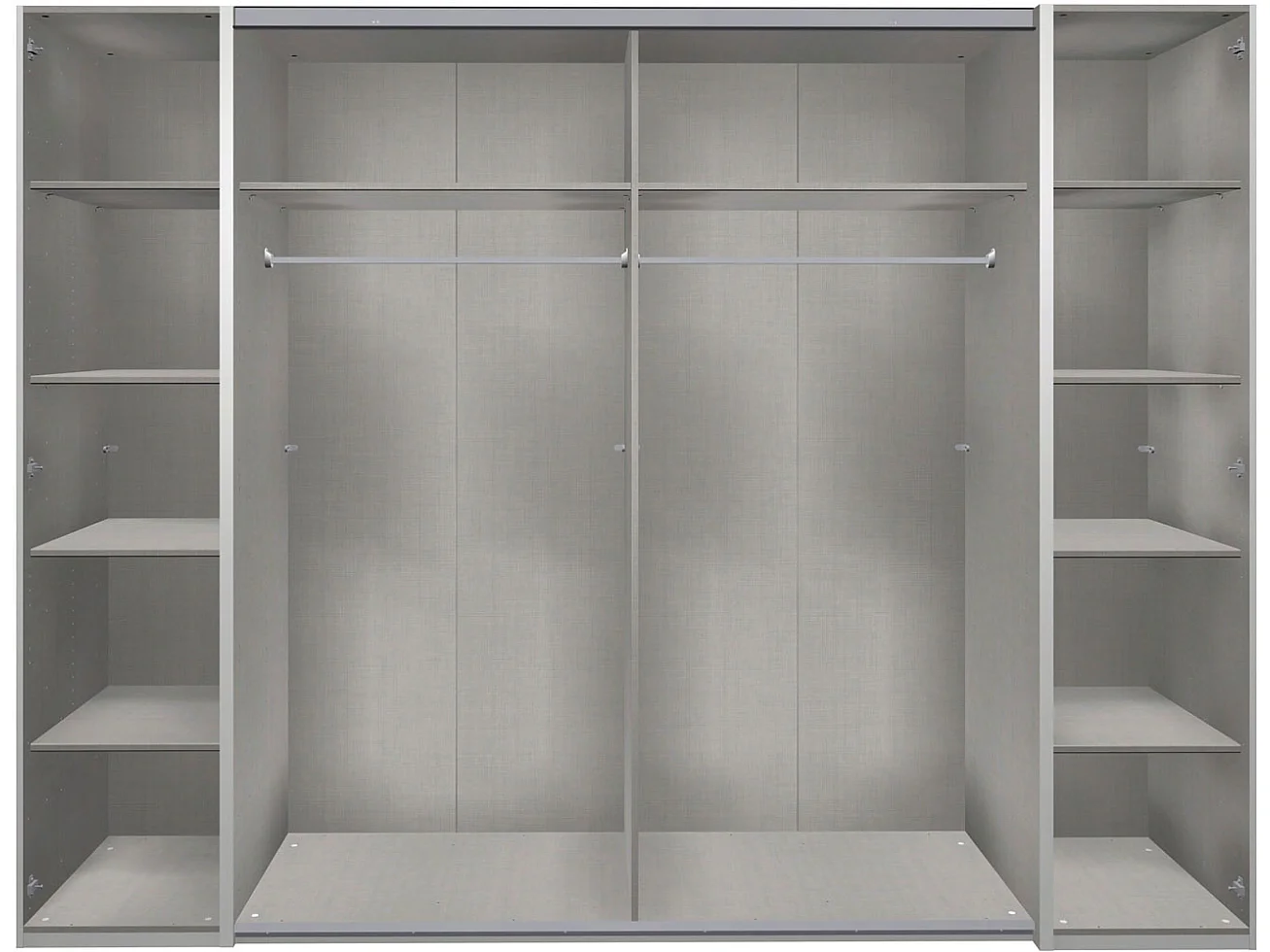 DREH- / SCHWEBETÜRENSCHRANK Stockholm weiß / graphit 270 / 65 / 210cm
