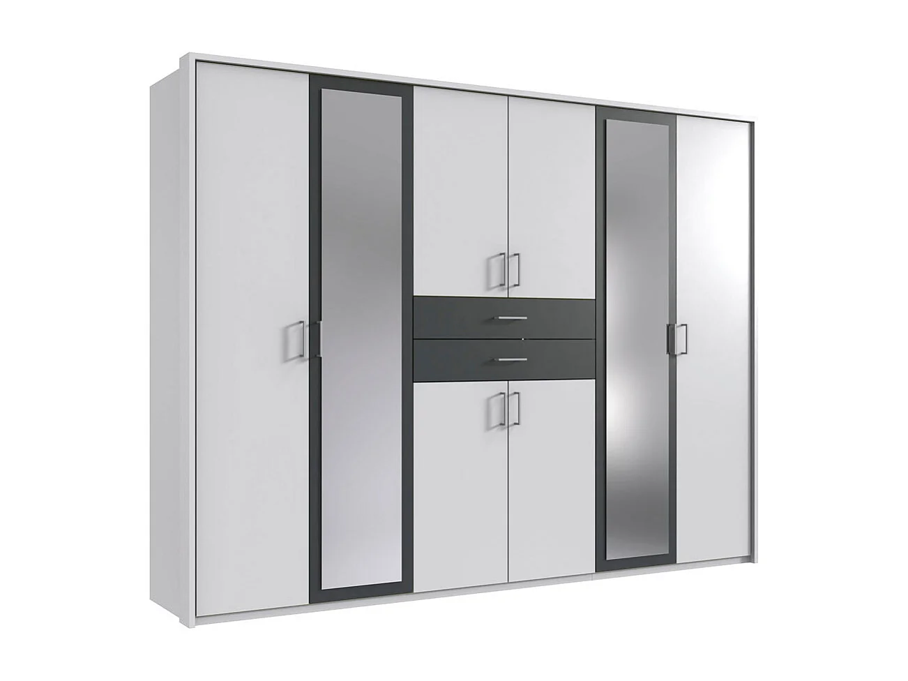 KLEIDERSCHRANK Diver Premium weiß / graphit 270 / 58 / 207cm