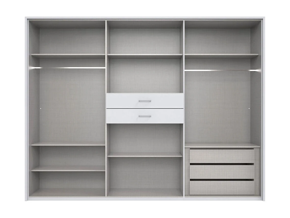 KLEIDERSCHRANK Diver Premium weiß / graphit 270 / 58 / 207cm