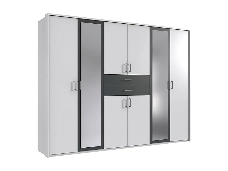 KLEIDERSCHRANK Diver Premium weiß / graphit 270 / 58 / 207cm