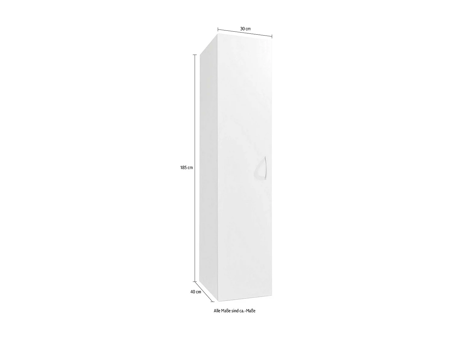 KLEIDERSCHRANK Multiraumkonzept weiß / Beton 30 / 40 / 185cm