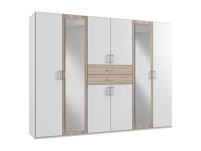 KLEIDERSCHRANK Diver weiß / Eiche Sägerau 270 / 58 / 207cm