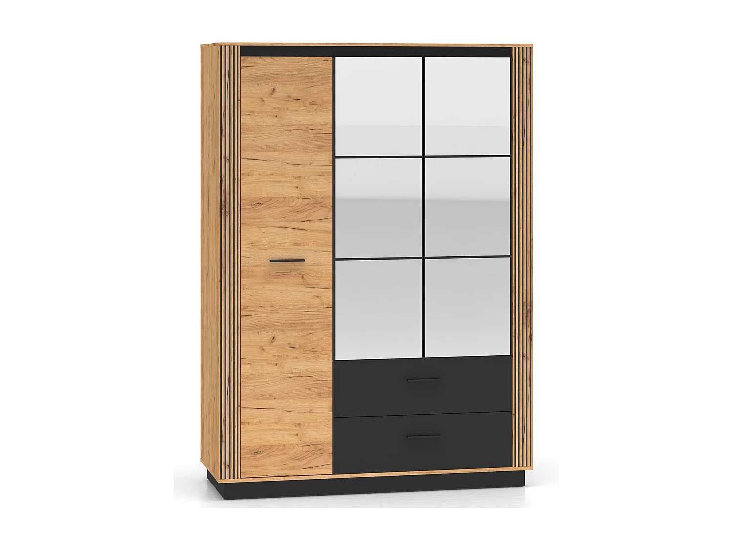 KLEIDERSCHRANK Urso Gold Craft Eiche / Schwarz 150 / 58 / 210 cm