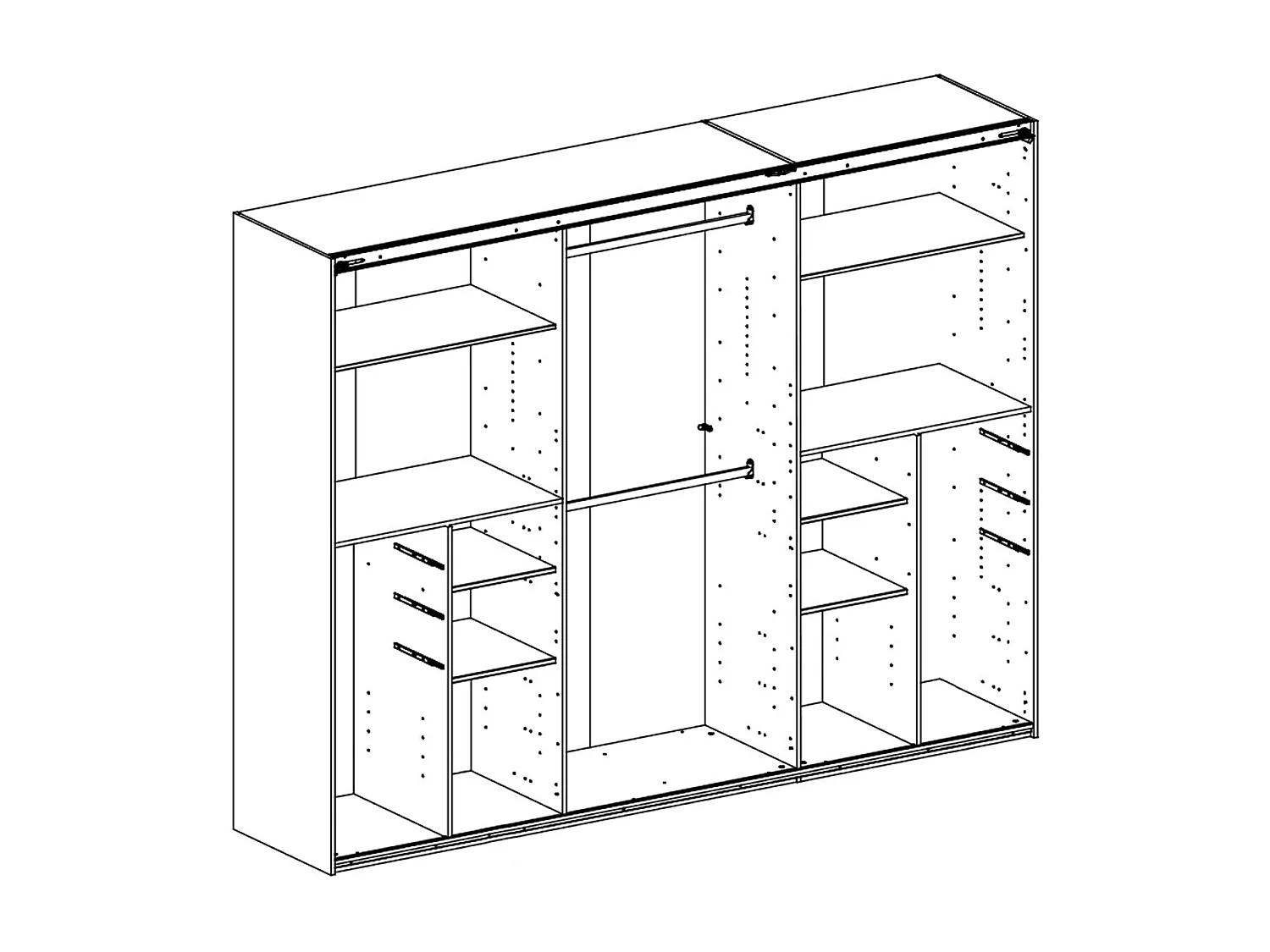 SCHWEBETÜRENSCHRANK Saigon weiß / 270 / 64 / 208cm