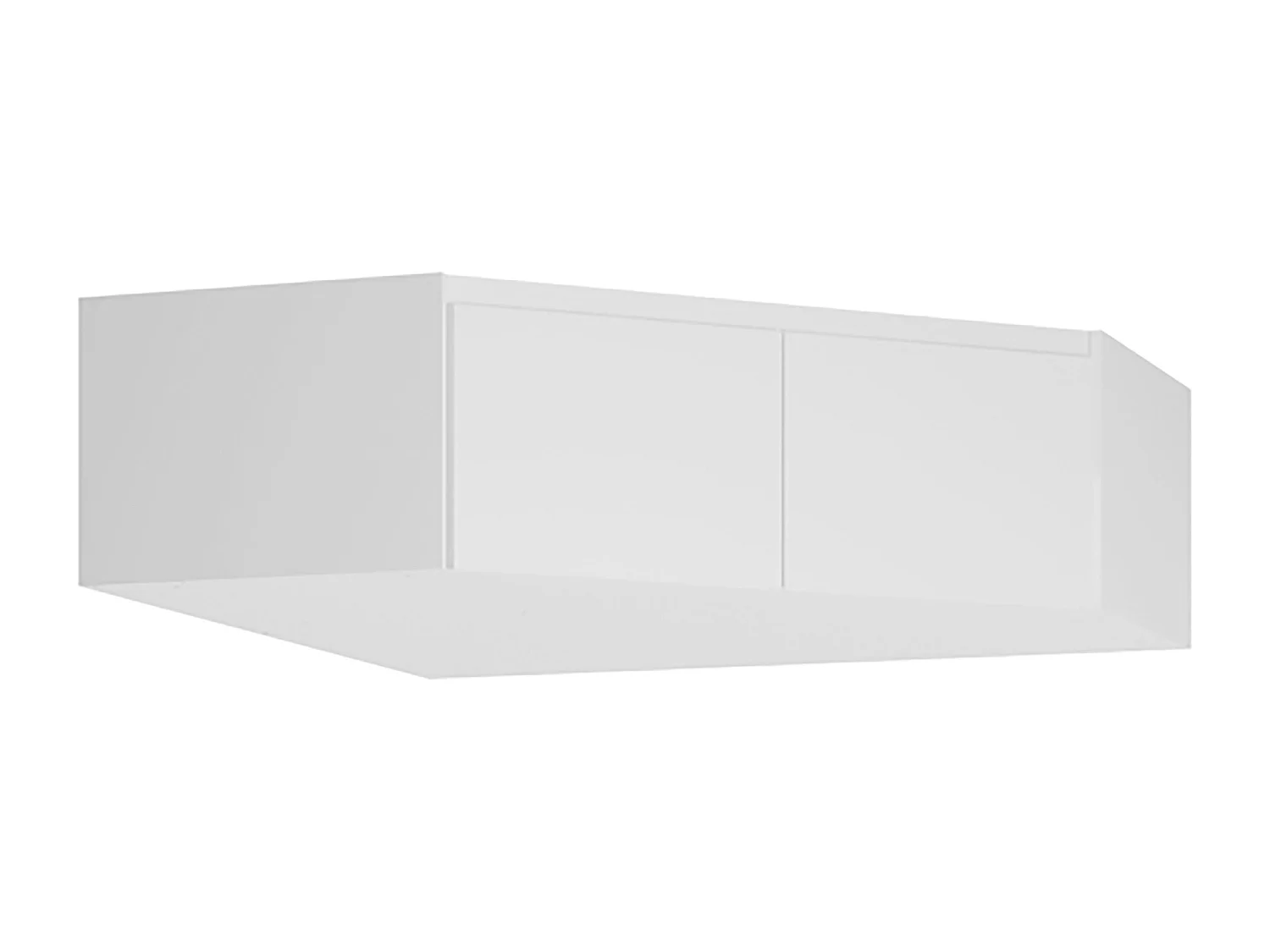 ECK-KLEIDERSCHRANK MIT AUFSATZ Boston Boss weiß matt / weiß Hochglanz 121 / 121 / 249,8cm