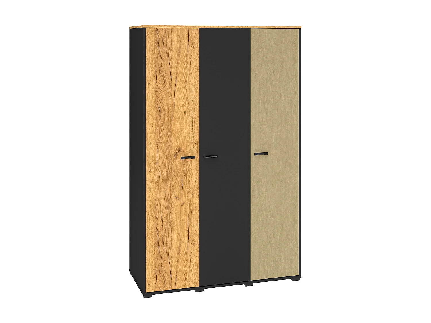 KLEIDERSCHRANK Colt schwarz / Craft Gold Eiche / Premium Steel / 120 / 55 / 190cm