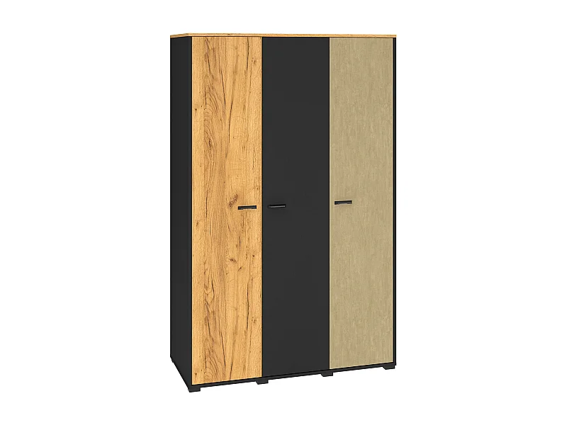 KLEIDERSCHRANK Colt schwarz / Craft Gold Eiche / Premium Steel / 120 / 55 / 190cm