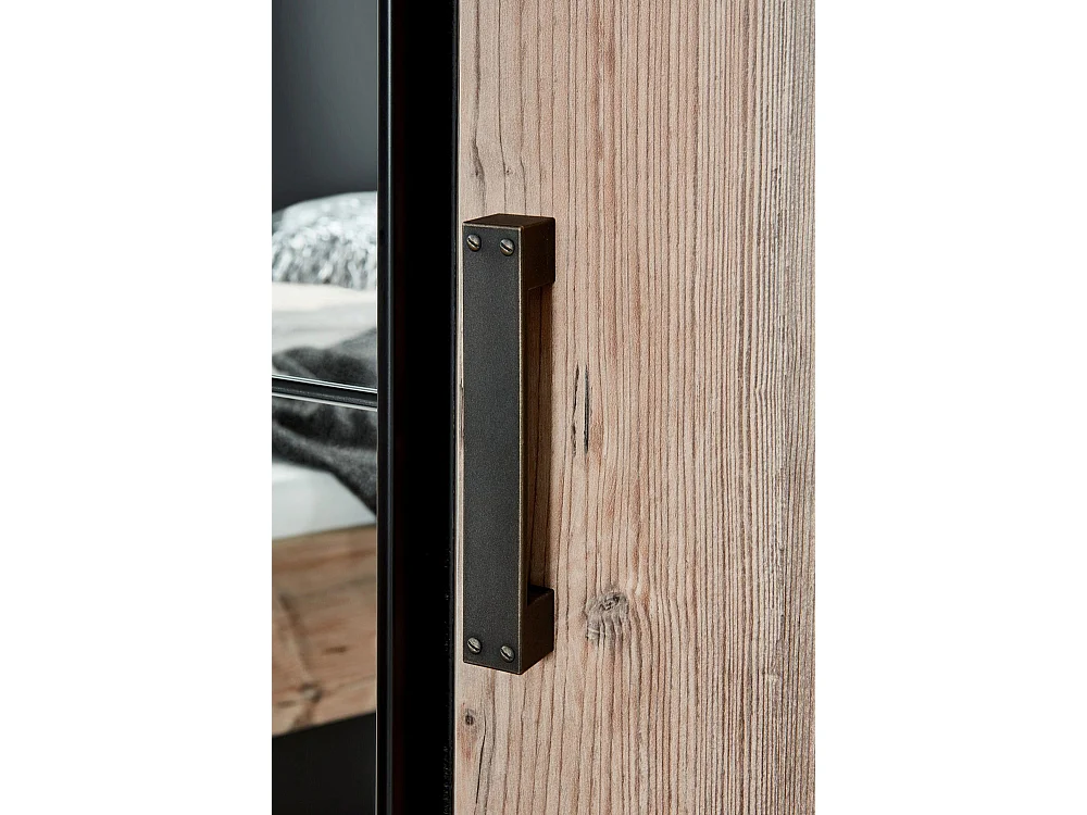 DREH- SCHWEBETÜRENSCHRANK Stockholm graphit / Silver Fir 270 / 65 / 210cm