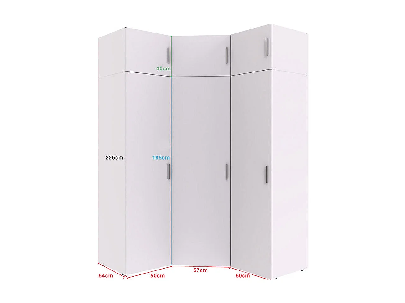 SCHRANKSYSTEM Münster weiß 145 / 54 / 225cm 6-teilig