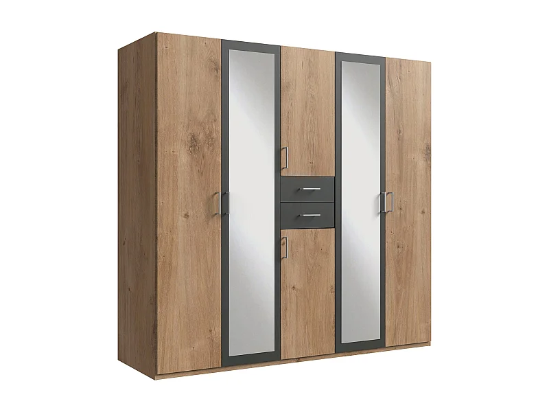 KLEIDERSCHRANK Diver Plankeneiche / graphit 225 / 58 / 207cm