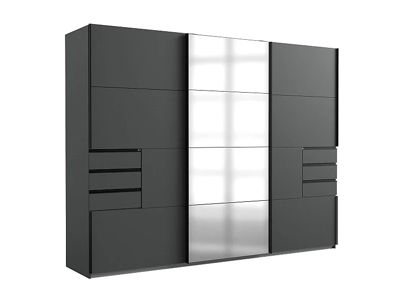 SCHWEBETÜRENSCHRANK Saigon graphit / Spiegel 270 / 64 / 208cm
