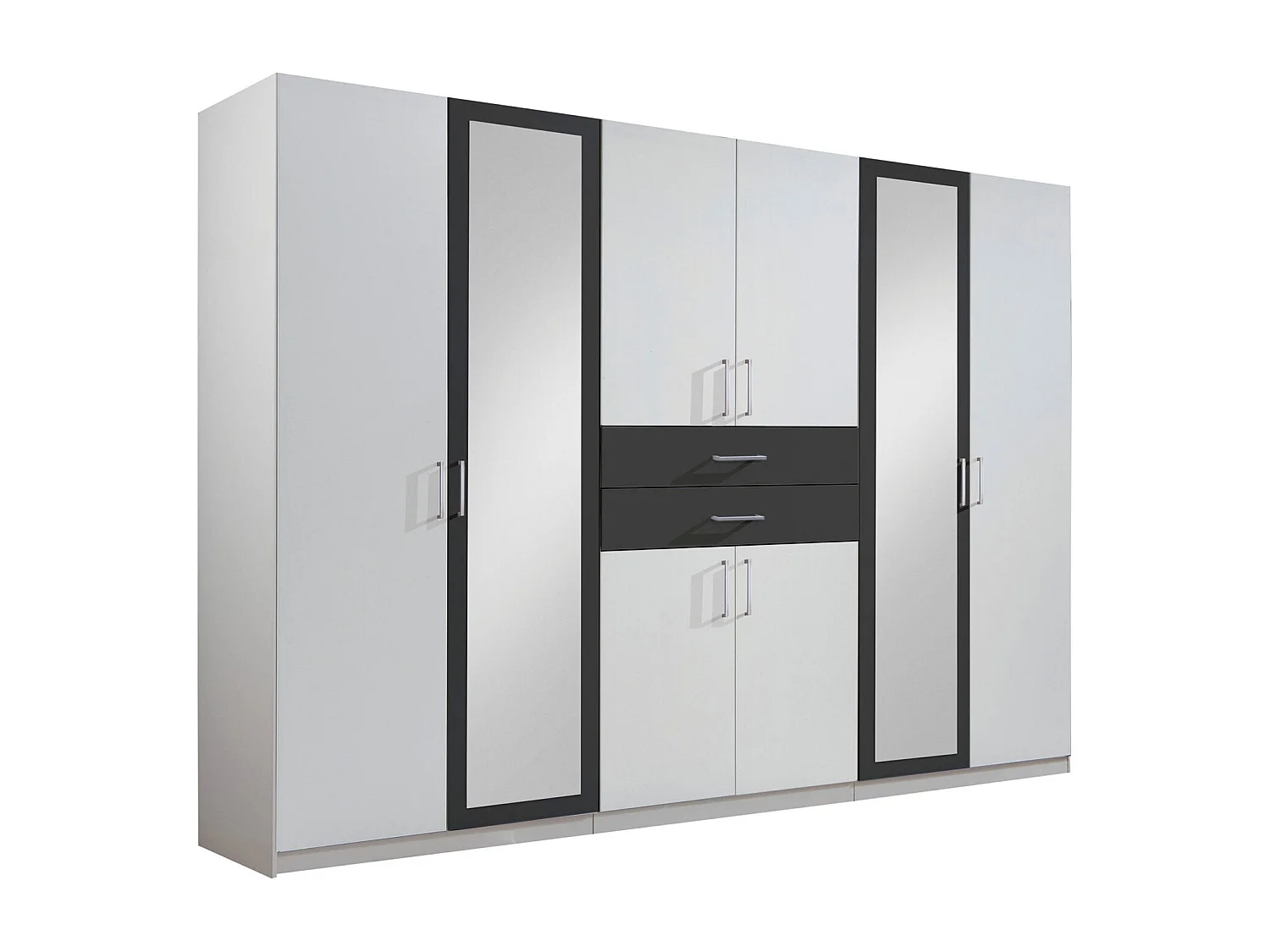 KLEIDERSCHRANK Diver weiß / graphit 270 / 58 / 207cm