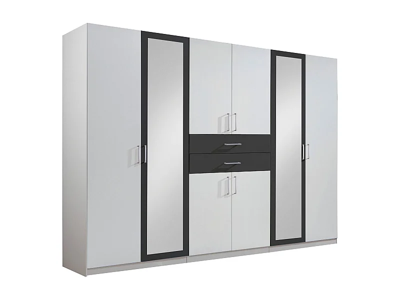 KLEIDERSCHRANK Diver weiß / graphit 270 / 58 / 207cm