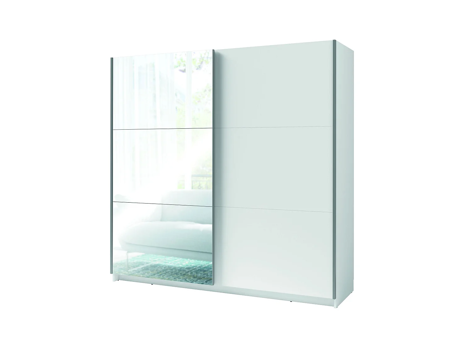 SCHWEBETÜRENSCHRANK Arsen Weiß 200,6 / 62 / 207 cm