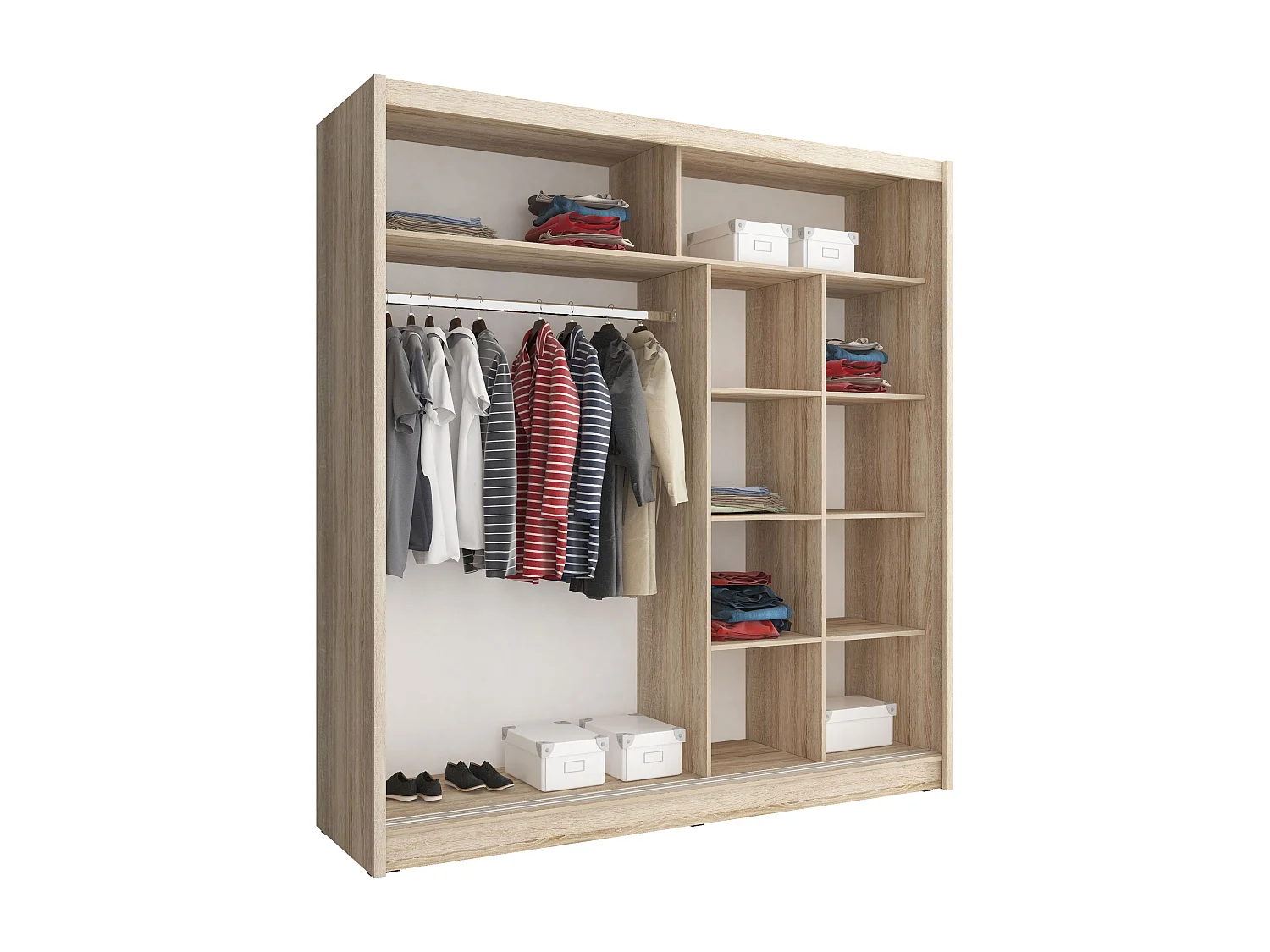 SCHIEBETÜRENSCHRANK Maja VII weiß 200  / 62 / 214cm