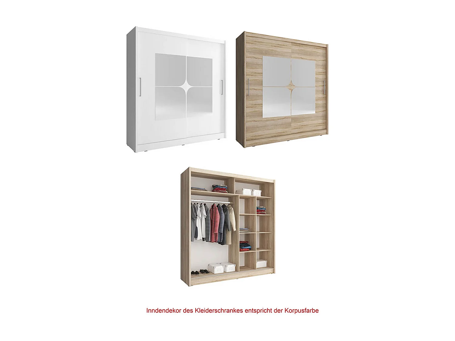 SCHIEBETÜRENSCHRANK Maja VII weiß 200  / 62 / 214cm