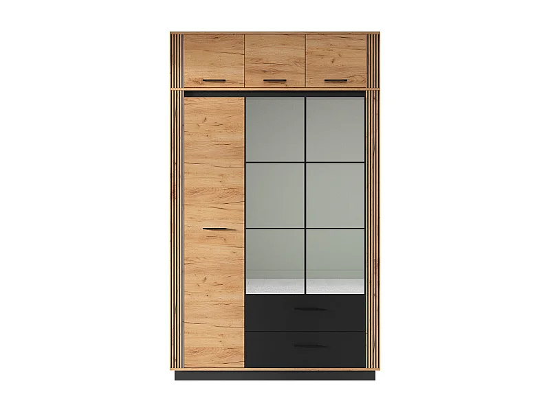 KLEIDERSCHRANK Urso Gold Craft Eiche / Schwarz 150 / 58 / 250 cm