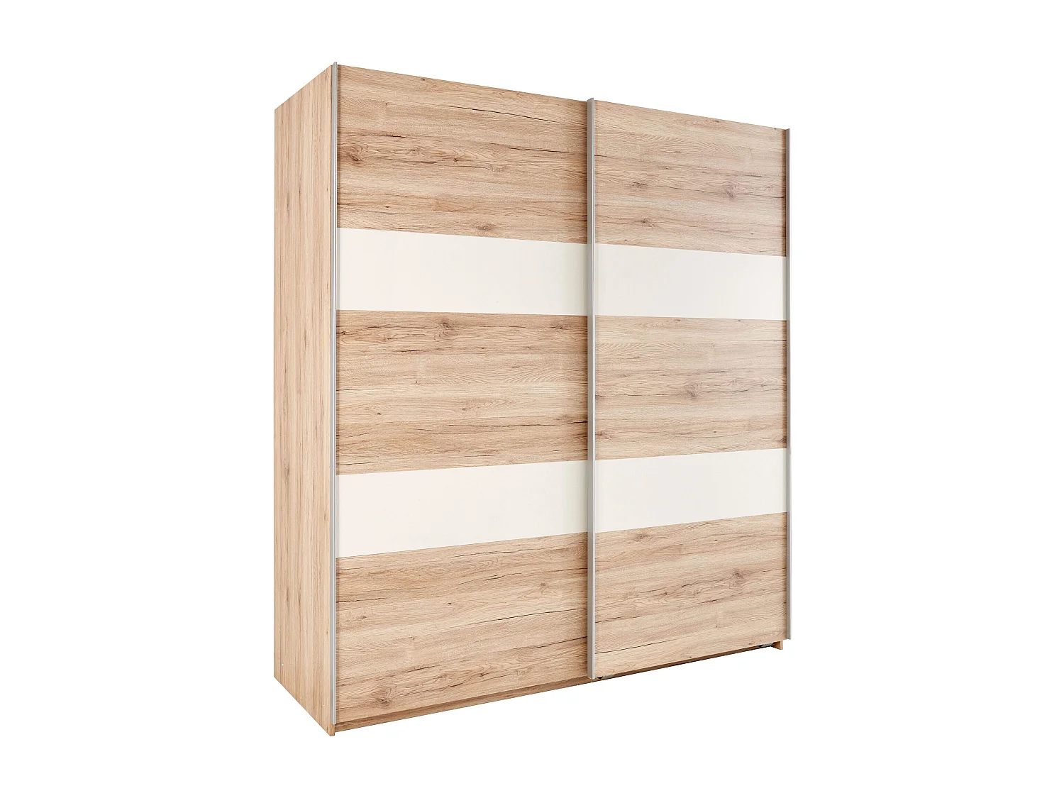 SCHWEBETÜRENSCHRANK Chess Eiche Sanremo / weiß 180 / 64 / 198cm