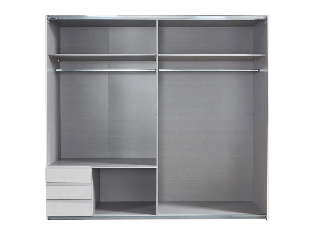 SCHWEBTÜRENSCHRANK Emden weiß / graphit 225 / 64 / 210cm