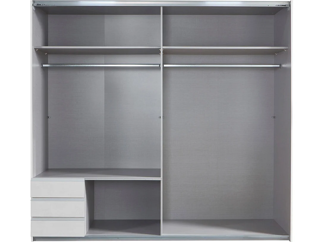 SCHWEBTÜRENSCHRANK Emden weiß / graphit 225 / 64 / 210cm