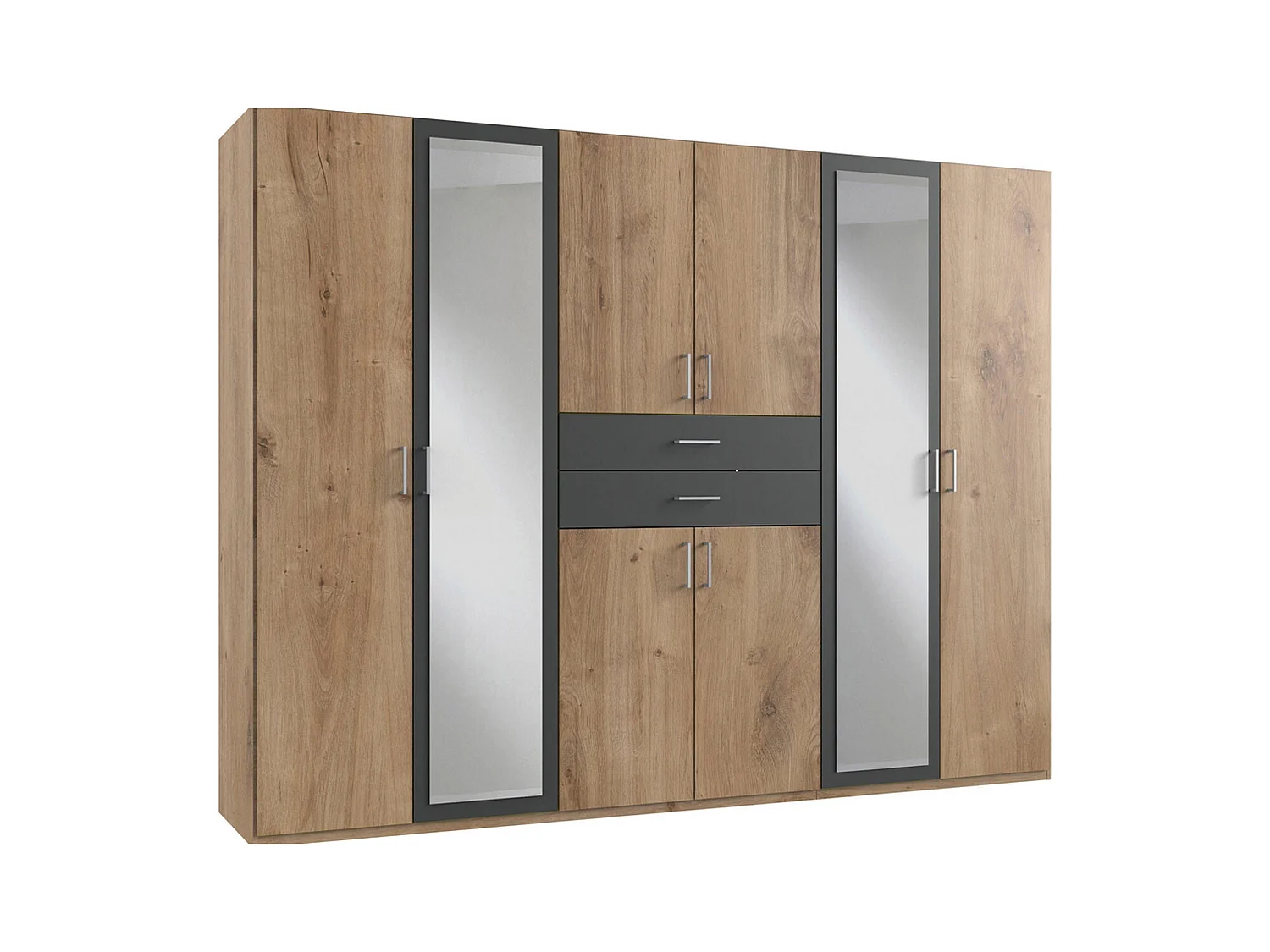 KLEIDERSCHRANK Diver Plankeneiche / graphit 270 / 58 / 207cm