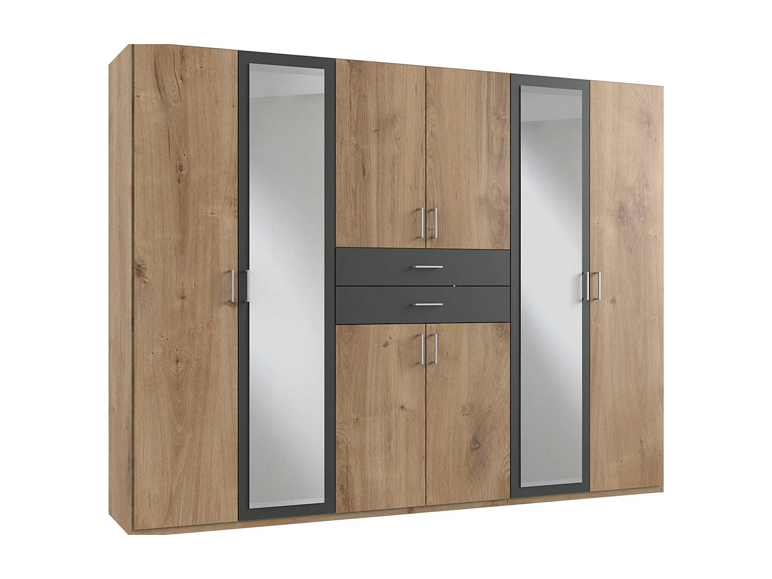 KLEIDERSCHRANK Diver Plankeneiche / graphit 270 / 58 / 207cm