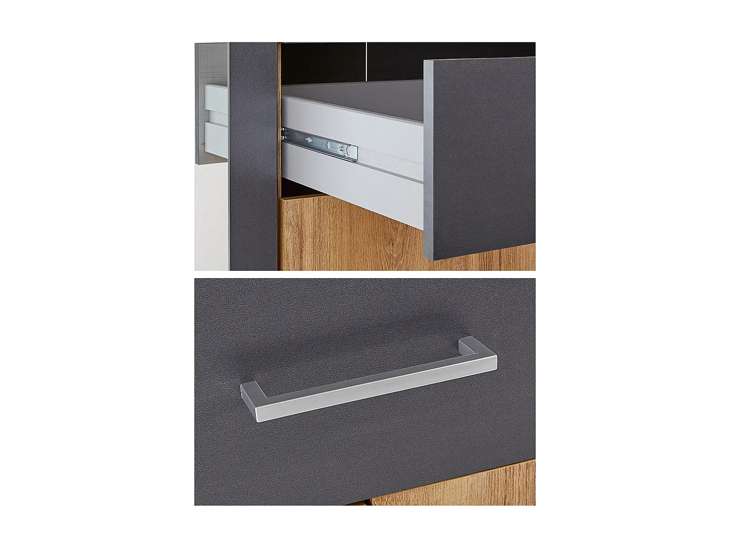 KLEIDERSCHRANK Diver Plankeneiche / graphit 270 / 58 / 207cm