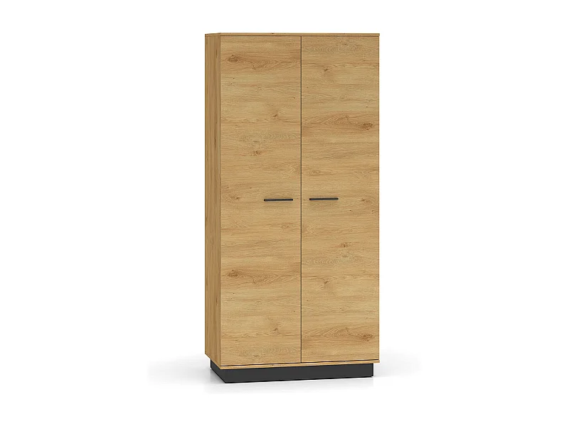 KLEIDERSCHRANK Modesto Eiche Style hell / Schwarz 92 / 55 / 196 cm
