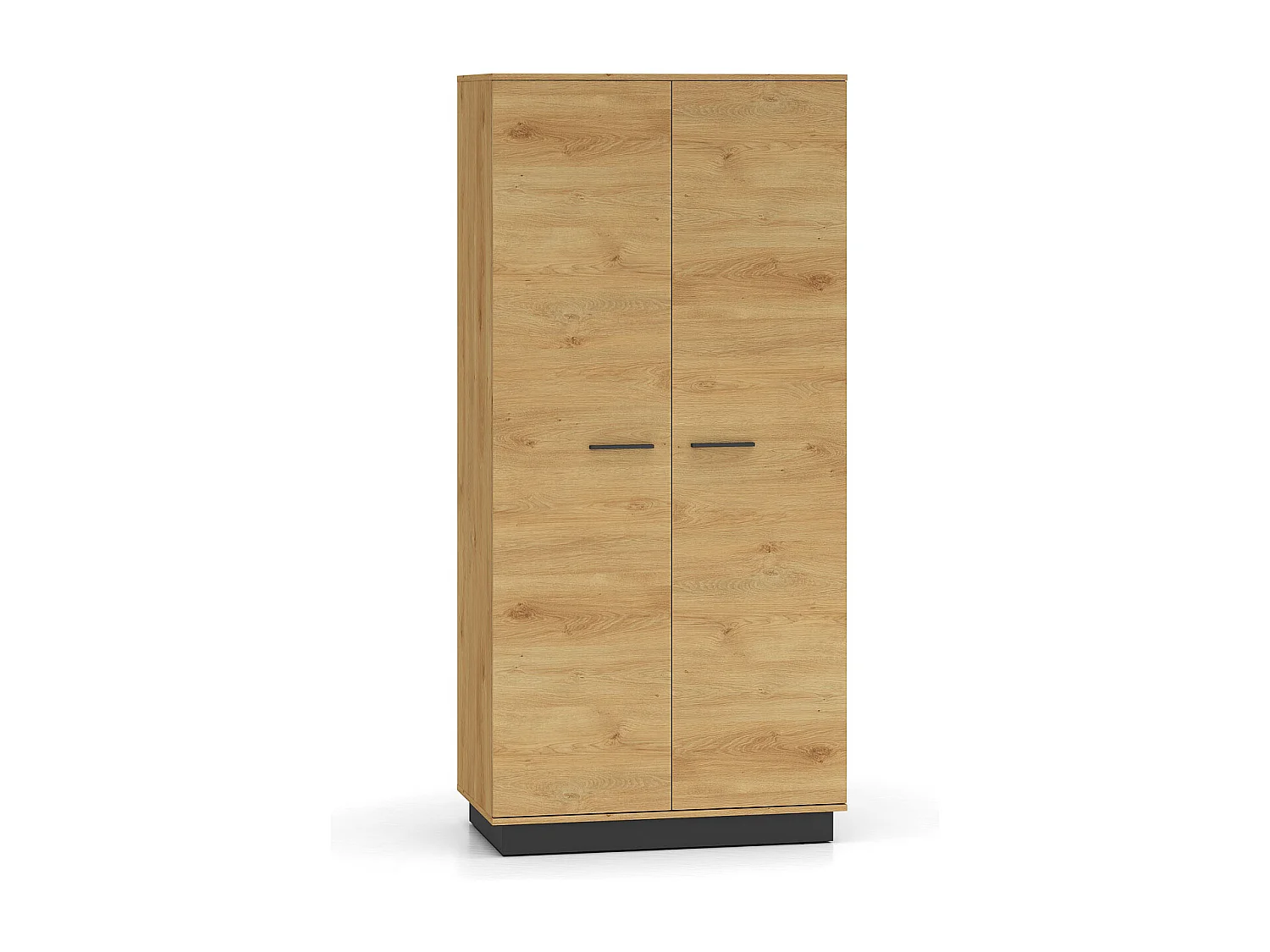 KLEIDERSCHRANK Modesto Eiche Style hell / Schwarz 92 / 55 / 196 cm