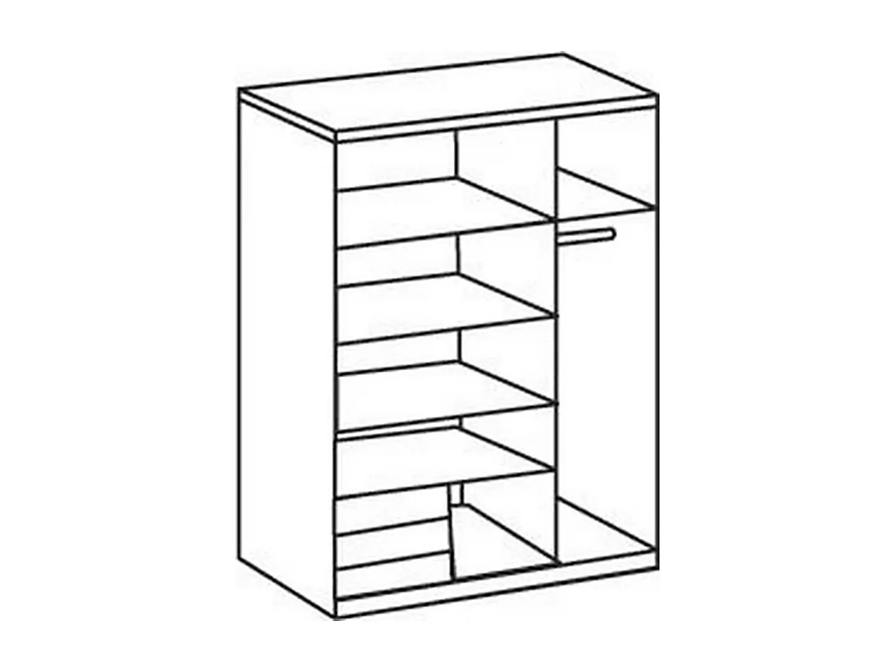 SCHWEBTÜRENSCHRANK Emden Plankeneiche / weiß 135 / 64 / 198cm