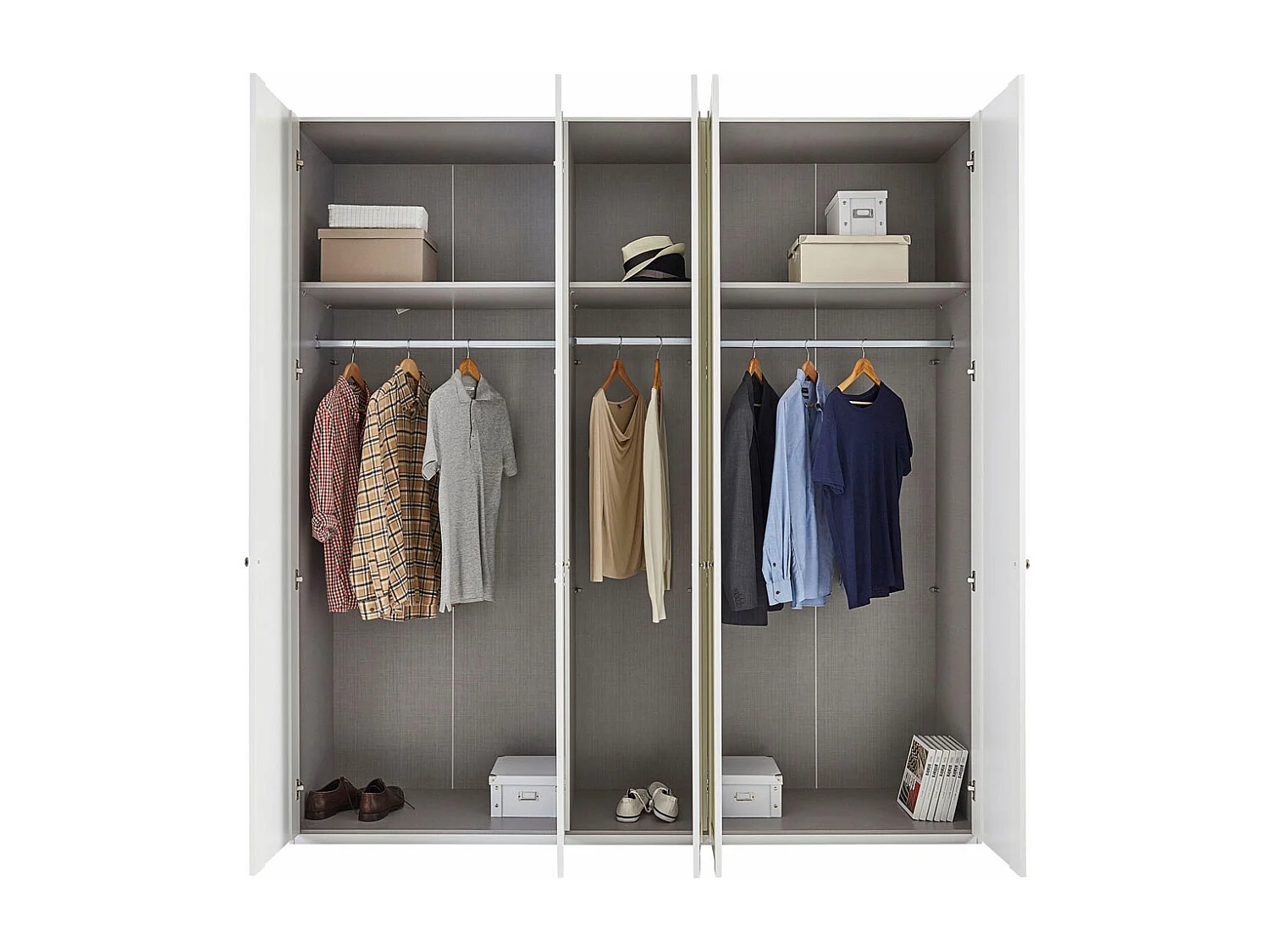 KLEIDERSCHRANK New York weiß 225 / 58 / 236cm